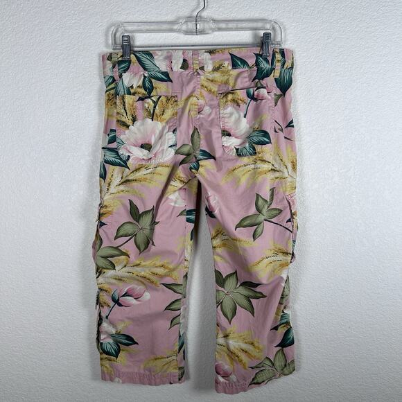 Lucky Brand Dungarees Capri Pants Size 6 Vintage Y2K Floral Printed Cargo Pink - Picture 4 of 8
